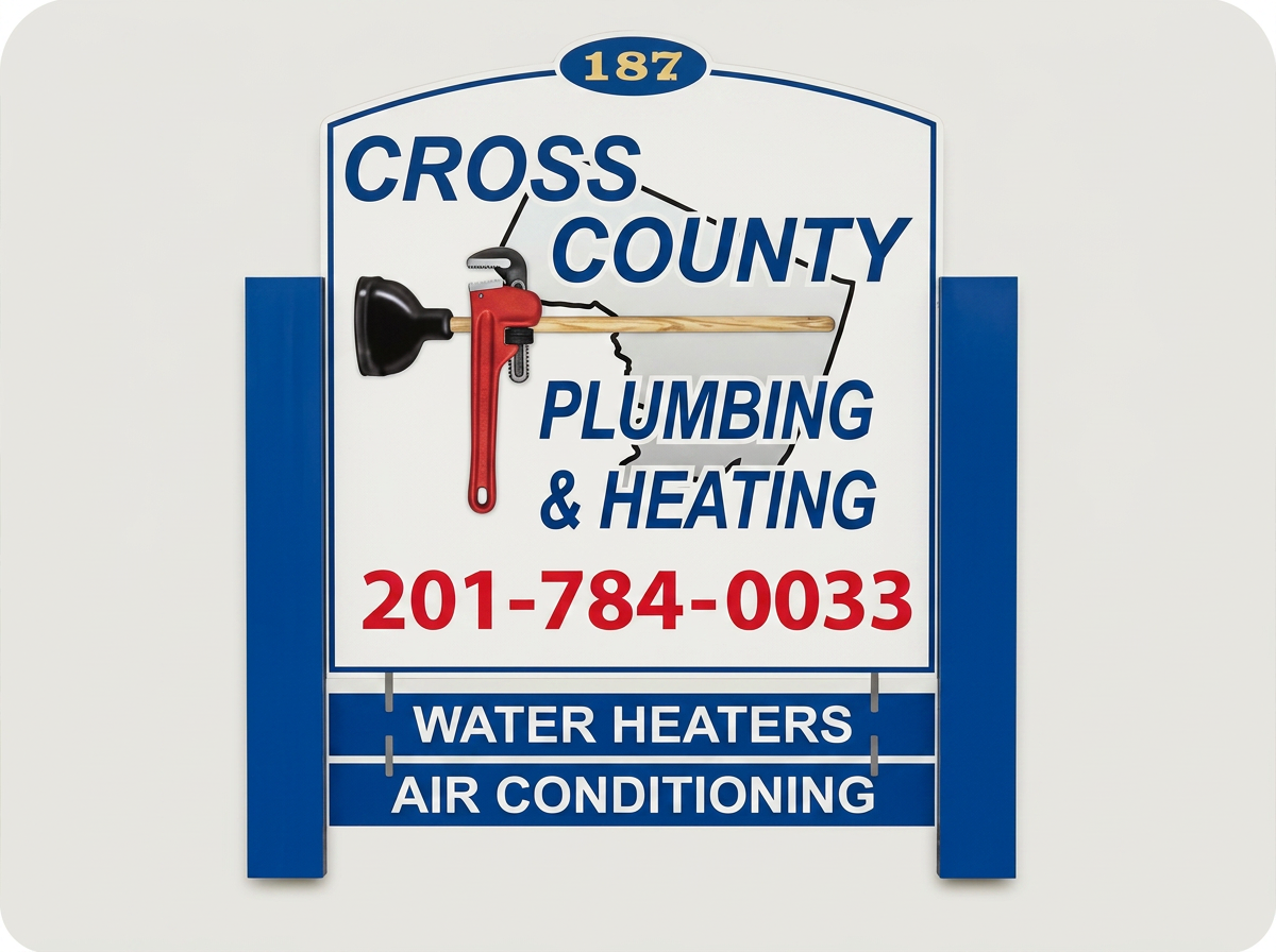 Cross County Plumbing & Heating company sign